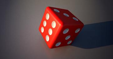 red dice for games on the table