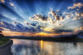 Sunset Sparkling landscape