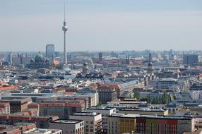 panorama of the tower and roofs of buildings in Berlin