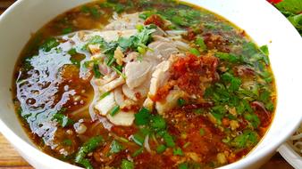 spicy soup with meat