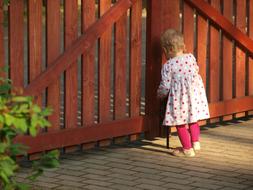 Girl fence wood