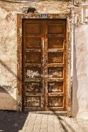 old wooden door in the building