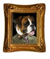 portrait of a bulldog in a business suit