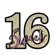 sweet sixteen, banner for girl birthday party