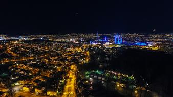 panoramic view of the modern city at night