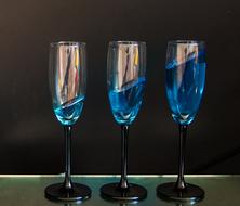 blue alcoholic drink in a glass