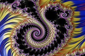 fractal blue black background drawing