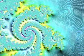 blue pastel yellow fractals background