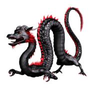 Black chinese dragon statuette