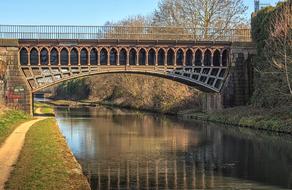 river canal in the city under the bridge