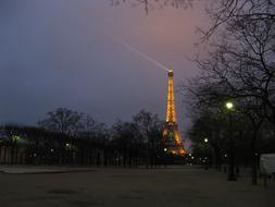 Eiffel Tower In Paris at sunset