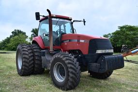 red farm tractor