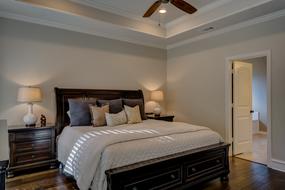 photo of bedroom with ceiling fan