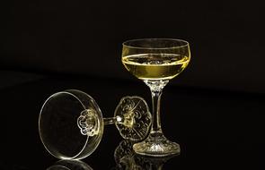 cold champagne in a glass