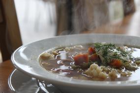 hot soup with vegetables