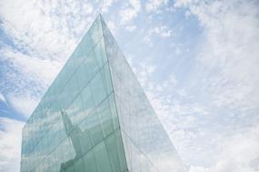 clouds are reflected in glass architecture