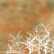 background with white abstract plants at bottom