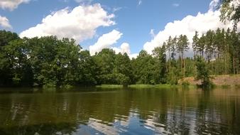 Landscape of Water lake in forest Nature