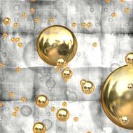 golden christmas balls on gray background