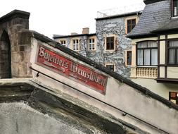 direction pointer on aged Stairs in town, germany, Bamberg