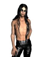 handsome long haired man, render