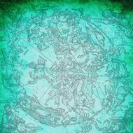 zodiac, neon green drawing