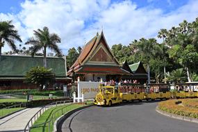 children yellow train in the park