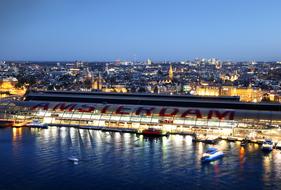 Amsterdam Central Station at Evening