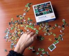 colorful puzzles on the table
