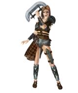 cool girl in armor with weapon, fantasy warrior, 3d render