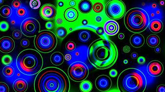 colorful circles in the dark