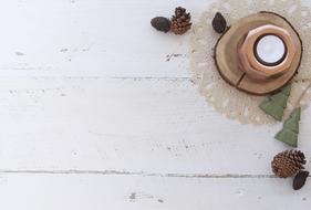 wooden candlestick on the table