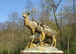 beautiful deer statues in the park