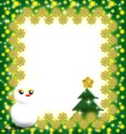 green card with a snowman