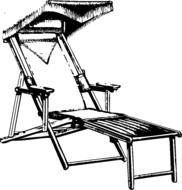 deck chair fancy vintage drawing