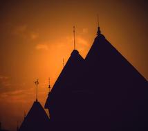 Temple silhouette at Sunset