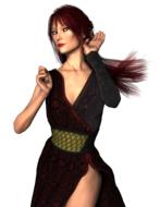 woman listen hearing pose