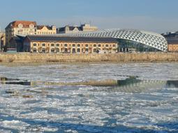 river in budapest in winter