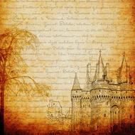 background scrapbooking paper castle drawing