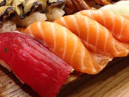 rolls with salmon meat