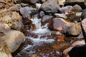 river flowing on the rocks
