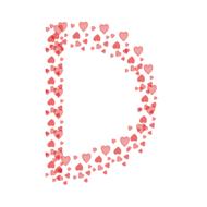 letter d red hearts love