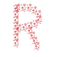 heart red letter r