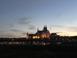 mystical castle in the night