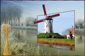 photo collage of a windmill