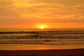 orange sunset by the sea
