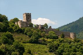 Beautiful castle, among the colorful trees, in the Wachau, Austria