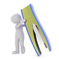 virtual model of a person with a stapler