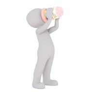white male 3d model isolated drink