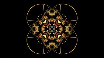 fractal gold pattern on a black background